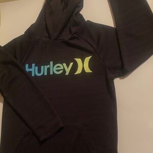 Hurley Black Hoodie with Blue and Yellow Logo